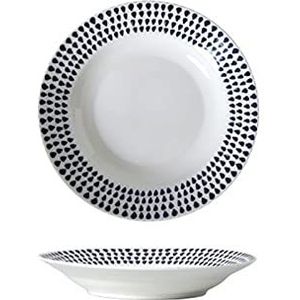 dinerbord Keramische dinerplaten Set van 4, 8 inch diner gerechten ingesteld for restaurant keuken gebruik, magnetron vaatwasserbestendig (wit) bord(Color:B)