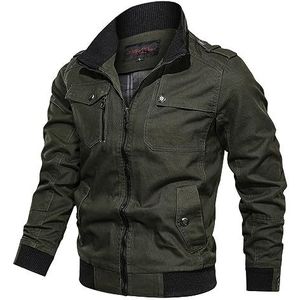 Heren Bomberjacks,Heren Bomberjack Multi-Pocket Militair Uniform Tactical Jacket Jas Meerdere Zakken Honkbal Outdoor Sporten Biker Jas Herfst Overgangsjas,Militair Groen,M