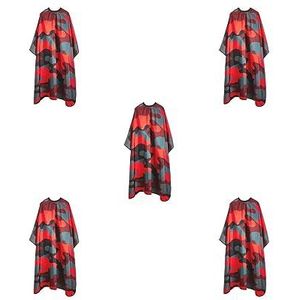 5 set waterdichte kapper kapper stylist cape haarstyling cape camouflage, rood C 140x160 cm, 140x160 cm