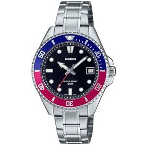 Horloge CASIO Collection - MDV-10D-1A3 Armband Kleur: Zilvergrijs Wijzerplaat Zwart Heren