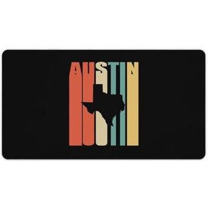 Vintage Austin Texas Kaart Mode Bureau Muismat Antislip Gaming Muismat Accessoires Decor 40X75cm