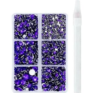 2/3/4/5/6mm 4500 stuks/doos hars strass kristal glitters flatback niet-hotfix hars strass set nail art craft decoratie-paars fluweel-2-6MM 4500 stuks-doos