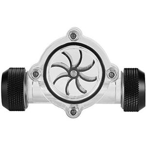 DEWIN G1/4"" Water Stromen Indicator voor PC, Vrouwelijke naar Vrouwelijke Koeling Stromen Meter voor Computer Water Koeling Systeem 8 Impellers, Zwart