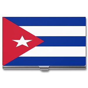 Vlag van Cuba Visitekaarthouder Metalen Kaarthouder Portemonnee Creditcard Organizer