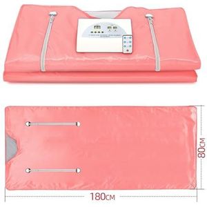 Verre infrarood thermische saunadeken 2 zones for thuis/SPA Lichaamsontspanning Ontgiftingstherapie Machine,Saunasessies thuis(Pink)