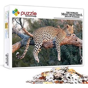Puzzel 1000 stukjes kleurrijke luipaardpuzzel mini puzzel volwassenen behendigheidsspel voor het hele gezin, volwassen puzzel vanaf 14 jaar