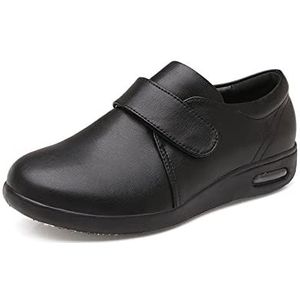 Diabetische schoenen voor mannen, breedte schoen met verstelbare sluiting voor oudere man brede schoenen voor diabetische oedeem gezwollen voeten (Color : Black, Size : 39 EU)