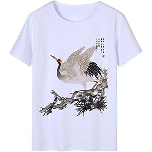 3D Print Korte Mouw Mannen Chinese Stijl T-Shirt Wit Harajuku Ink-Wash Schilderij Nationale Draak Katoenen Pak, Kleur38, 3XL