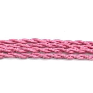 draad, 5 meter 2 x 0,75 mm katoenen gevlochten industriële lampkabel met doek bedekte elektrische draad(Pink)