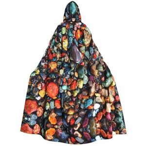 Bxzpzplj Color Stones Hippie Print Hooded Mantel Lange Voor Carnaval Cosplay Kostuums 185 cm, Carnaval Fancy Dress Cosplay