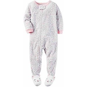 Carter's Pyjama fleece eendelig meisje meisje warm zacht winter ritssluiting (104/110, wit/roze/grijs), print.