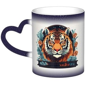 VducK Kleur veranderende mok 11oz gepersonaliseerde magische mok theekop jaar van de tijger logo keramische koffiemok warmte geactiveerde kleur veranderende mok