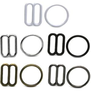Metalen 25 Sets BH Slider en Decoratieve Ring Diverse Kleine Haak voor Ondergoed Strap Vrouwen & Meisjes, One Size, Katoen, geen edelsteen