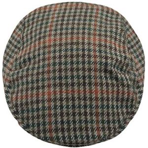 Sokken Uwear Unisex Tweed Country Style Flat Cap Hat, Khaki Oranje, L-XL