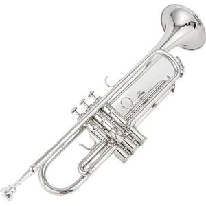 professionals Trompetten Bb-trompetinstrument Kwaliteit Messing Verzilverd Oppervlak Trompet Met Kofferaccessoires (Color : Silver)