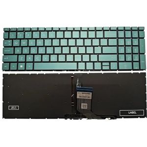 Laptoptoetsenbord voor HP Pavilion 15-EH0000 15-EG0000 2H-BCZUSI68711 2H-BCZUSI168611 met achtergrondverlichting Verenigde Staten VS paars/groen(Green)