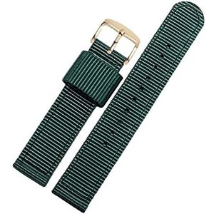 Horlogebandjes voor mannen en vrouwen, horlogeband 18/20/22/24mm Prachtige Vakmanschap Nylon Canvas Heren Sport Horlogeband for Klassiek Analoog horloge (Color : Green rose Gold Clasp, Size : 18mm)