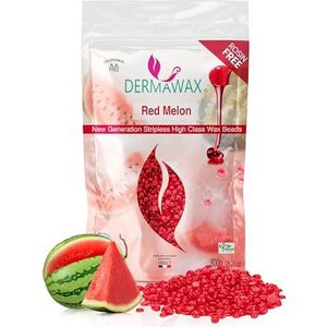 Dermawax 800 g Red Melon Waxparels – Vegan Hars voor Vrouwen & Mannen – Brazilian Waxing Intiem, Bikinilijn, Oksels, Gezicht – Ontharing zonder Strips – Made in France (0,8 kg, Red Melon)
