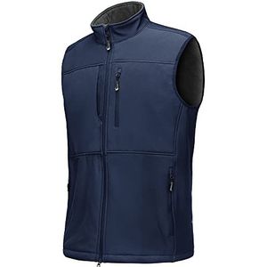 33,000ft Vest Heren Outdoor Waterdicht Softshell Mouwloos Jas Bodywarmer Fleece Vest Full Zip Softshell Vest, blauw, M