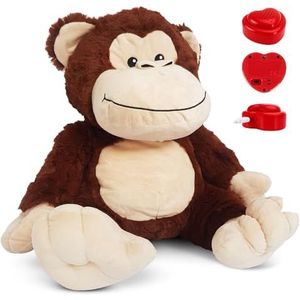 Knuffel die je kunt inspreken [Microfoon + MP3] | Aap knuffel 45cm | Inc. Voice Recorder | Jouw eigen stem | Cadeau: Valentijn - Verjaardag - Jubileum – Geboorte – Moederdag | Message in a Cuddle