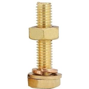Moerbout Zeskantbouten en moerenset, 10 stuks zeskantschroeven M4 M5 M6 M8 M10 M12 koperen schroef, volledig koperen moer, messing buitenvlak, veercombinatie(M8x25mm)