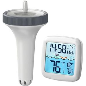 Digitale Draadloze Drijvende Zwembadthermometer Met Tijdklok Binnen-buitenzwembad For Huisdierenbadspa's Aquaria Nauwkeurig En Gemakkelijk Te Lezen