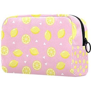 Cosmetische tassen, aquarel citroen oranje fruit reizen cosmetische tassen, multifunctionele draagbare make-up tassen, reizen cosmetische tas organizer voor vrouwen, Multi kleuren 04,