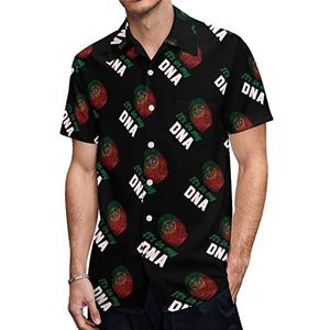 Portugal It's in My DNA Hawaiiaanse shirts voor heren, casual overhemd met korte mouwen, knoopsluiting, vakantie, strandshirts, S