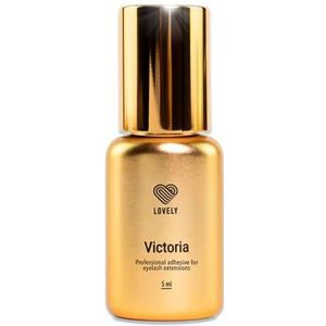 LOVELY wimperlijm VICTORIA - supersnelle lijm, droogtijd: 1 sec. - 8 weken kleefkracht, zeer duurzaam | voor professionele wimperextensions, Wimperextensionslijm | 5ml, zwart