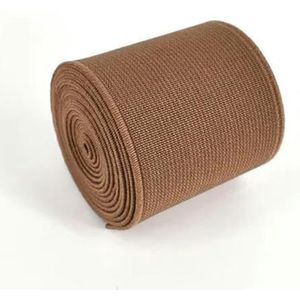 5 cm geïmporteerde rubberen band, gekleurde elastische band, dubbelzijdige en dikke elastische tape kleding naaien accessoires-koffie