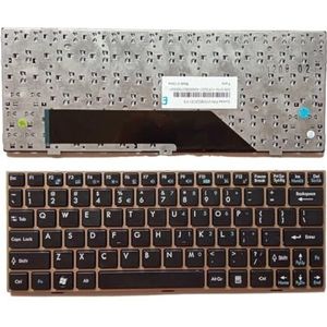 US UI Russisch Arabisch laptoptoetsenbord voor MSI voor Wind U135 U135dx U160 U160dx U180 notebook met wit frame(US Gold)