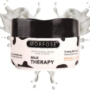 Morfose© | Milky Creamy Hair Mask | Haar Masker met Melk Therapy | Speciaal voor Droog en Beschadigd Haar | met Melk Proteine en 12 Animozuren | Pot | Wit | 500 ML