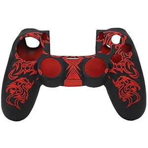Silicone Cover voor PS4 Controller, Zachte Siliconen Case Skin Grip Shell Cover, Protector Case Set voor Sony Playstation4 Controller(black+red)