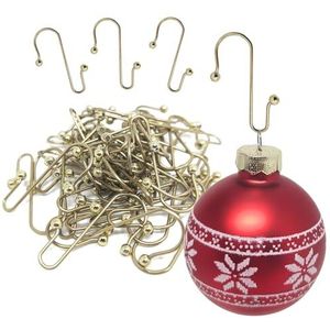 com-four® 50x premium haken voor kerstboomversieringen - robuuste dubbele haken voor kerstboomversieringen - perfect voor decoratieve hangers