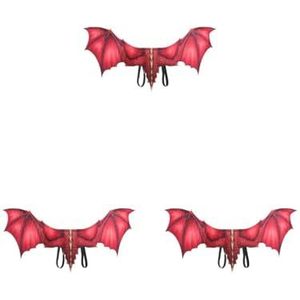 3 set Exquisite Dragon Pinion Wing Props Voor Halloween Carnaval Cosplay Volwassen Decoratie Doek Niet-geweven Stof 2. Dragon Wing Rood