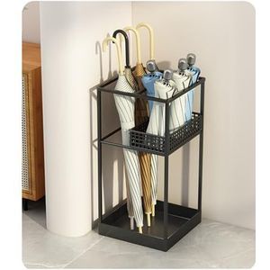 YFAURNDE Paraplu-opbergrek, opbergrek for thuis, opbergrek for paraplu's, commercieel kantoor, afdruiprek for paraplu-emmers(Black)