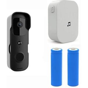 Video Doorbell Tuya Smart Home Video Deurbel Outdoor Draadloze Deurbel Waterdichte Batterij Intercom Luidspreker Telefoon Camera(Nero)
