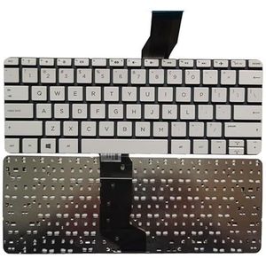 Amerikaans/Spaans/Latijns laptoptoetsenbord voor HP voor Stream 11-D 11-D010WM 11-R 11-R010NR 11-P 11-Y 792906-001 794447-001 zonder frame(White US)