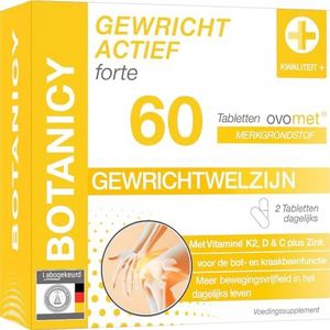 Botanicy Geend Activ Forte met groene lipmosselpoeder, ovomet eiermembraanpoeder voor gewrichten, botten, banden en pezen, hoog gedoseerd (60 capsules, maandverpakking), 29,4 g