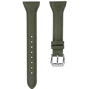 Horlogebandjes voor mannen en vrouwen, horlogeband 22 mm nylon lederen splicing canvas heren sporthorlogeband vervangende polsband for analoog horloge (Color : Army Green silvery Clasp, Size : 22mm