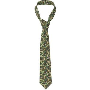 OdDdot Ierse vlag heren polyester mode print stropdas geweldig voor zakelijke dagelijkse werk bruiloft feest dansen geschenken enz, Groene Militaire Camo, Eén maat