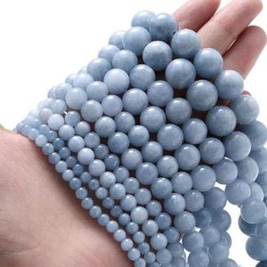 Natuursteen Lava Tijgeroog Kristal Apatiet Toermalijn Kralen voor Sieraden Maken DIY Armband Ketting 4/6/8/10MM-blauw chalcedoon - 10mm (Rond 35 stuks)
