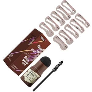 Wenkbrauw Stempel Stencil Kit Waterdichte Brow Shaping Contouring Print Haar Wortel Cover Up Styling Stencils voor Vrouwen Zwart