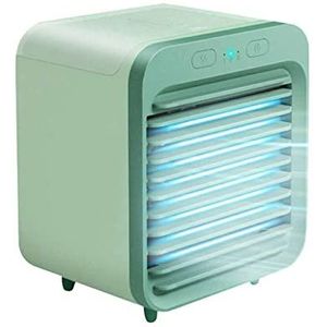Draagbare Airconditioner Persoonlijke Desktop Luchtkoeler Oplaadbare Stille Tafel Ventilator for Thuiskantoor PR Gebruiksvriendelijk(Green)