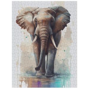 Puzzels Voor Volwassenen, Puzzel Olifant, 500 Stukken, Houten Puzzel Voor Volwassenen En Kinderen Vanaf 12 Jaar, Educatief Speelgoed (55×41cm)