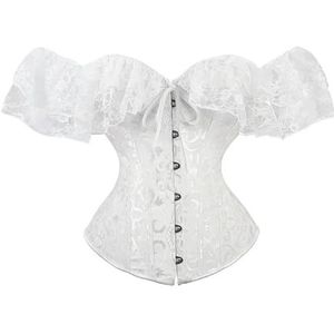 Corsettops for dames - Shapewear Overbust Lingerie Renaissance Design for dagelijks gebruik of speciale gelegenheden(WHITE,6XL)