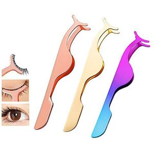 1Pc Eyelash pincet, wimpers Clip Gebogen Tweezer, Valse Wimpers tooltje Wimper Extension pincet Remover Clip Nipper voor Dames Meisjes Eyelash aanbrengen en verwijderen (Goud)