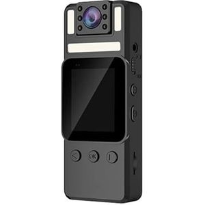 Op het lichaam gedragen camera, Minicamera met HD IPS-scherm 180 draaibare lens en achterclip Full HD Politie Lichaam gedragen camera Draagbare pocket bodycam-camcorder voor wetshandhavingsregistratie
