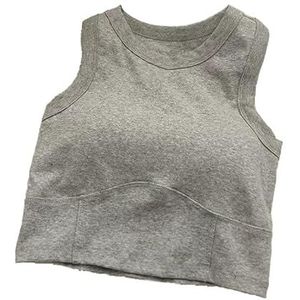 kekafu Vest model tanktop voor dames, model fitness T-shirt meerdere opties, Lichtgrijs, M