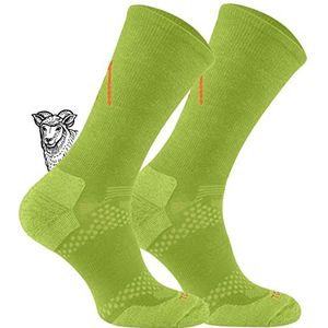 Todo BP Wandelsokken, merinowol, voor heren, dames, kinderen, trekkingsokken, ademend, antiblaren, geproduceerd in de EU, limoen, 39-42 EU